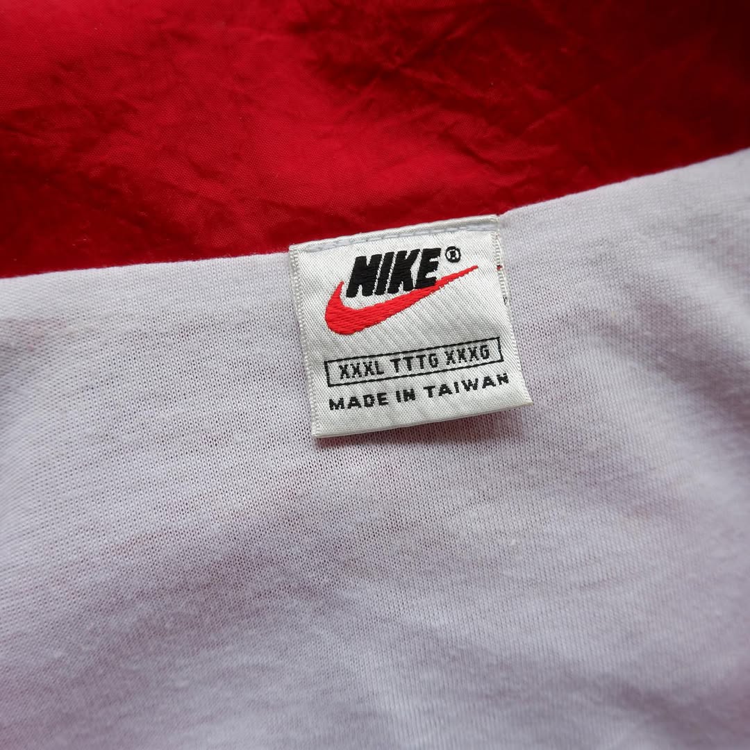 Nike Red & White Colorblock Windbreaker Jacket | XXXL | Made in Taiwan 🇹🇼