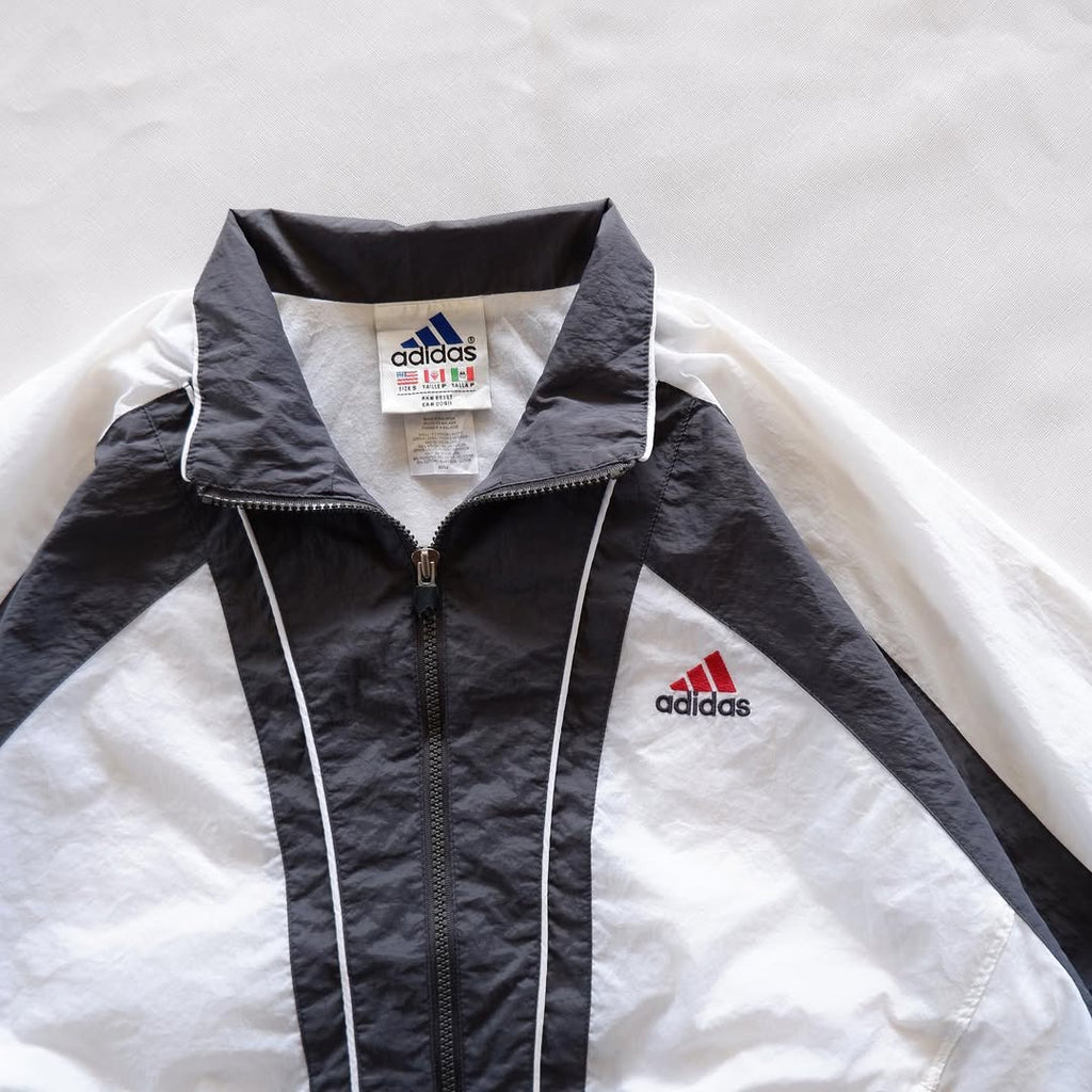 adidas White/Black Panel Sport Jacket | Size S | Made in Malaysia 🇲🇾
