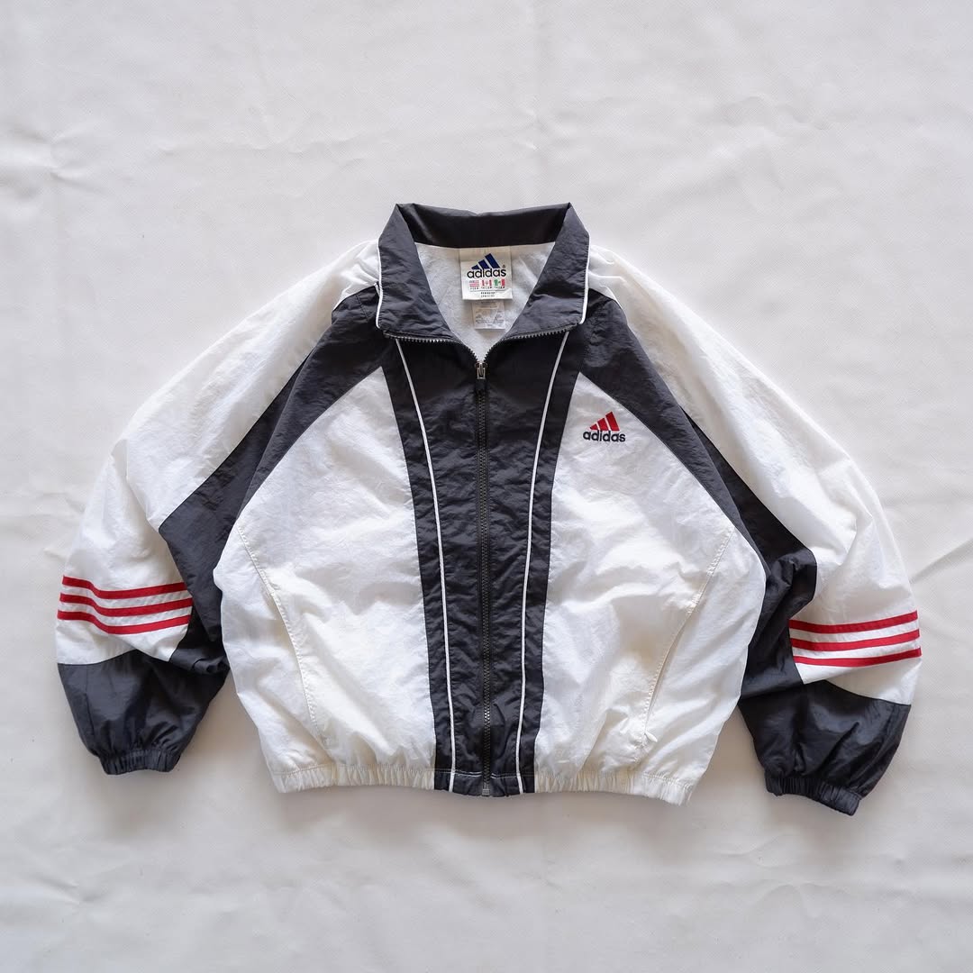 adidas White/Black Panel Sport Jacket | Size S | Made in Malaysia 🇲🇾