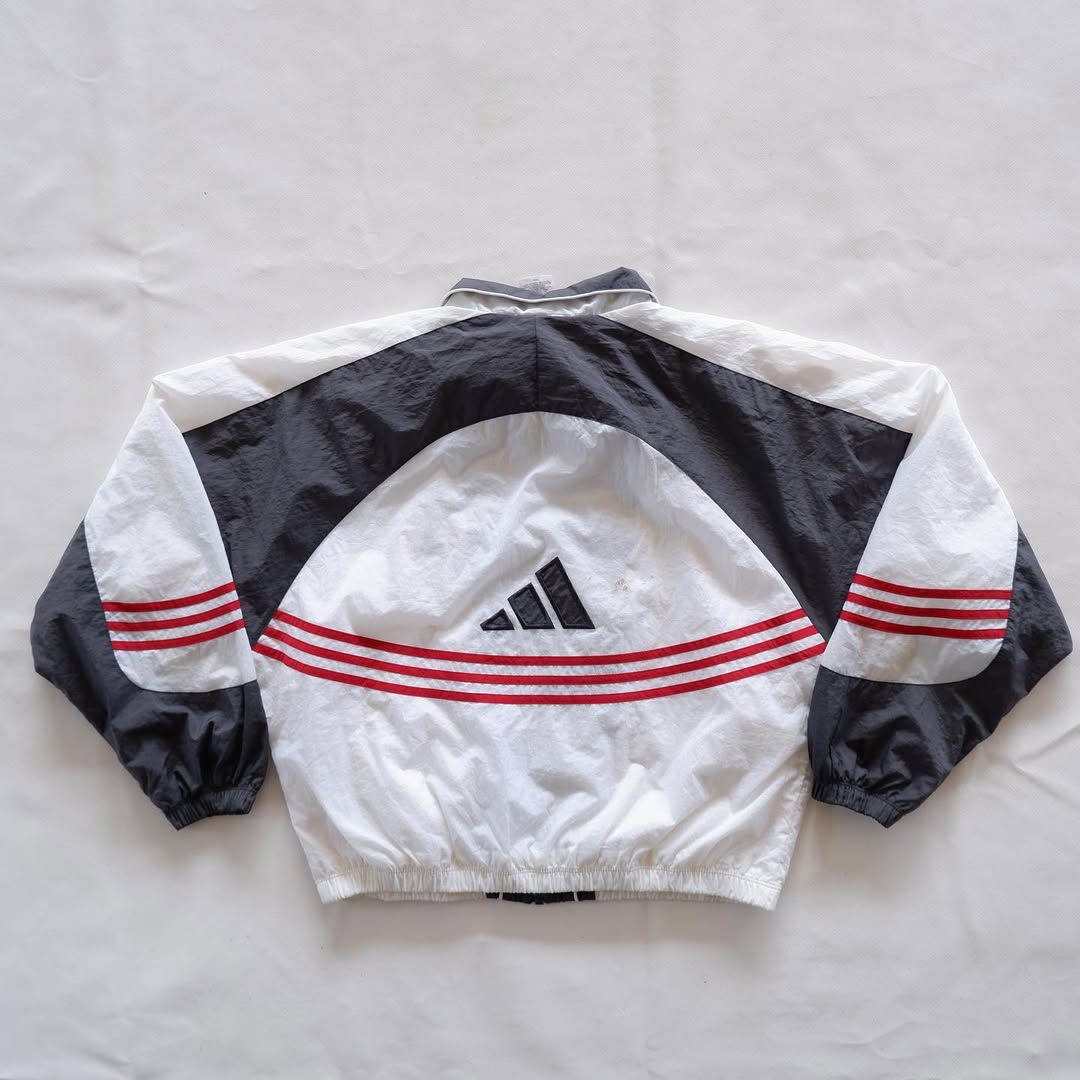 adidas White/Black Panel Sport Jacket | Size S | Made in Malaysia 🇲🇾