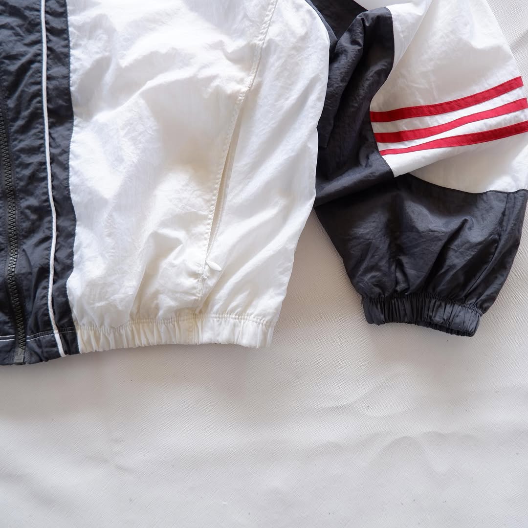 adidas White/Black Panel Sport Jacket | Size S | Made in Malaysia 🇲🇾