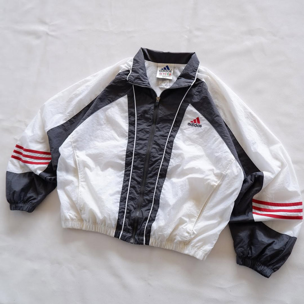 adidas White/Black Panel Sport Jacket | Size S | Made in Malaysia 🇲🇾