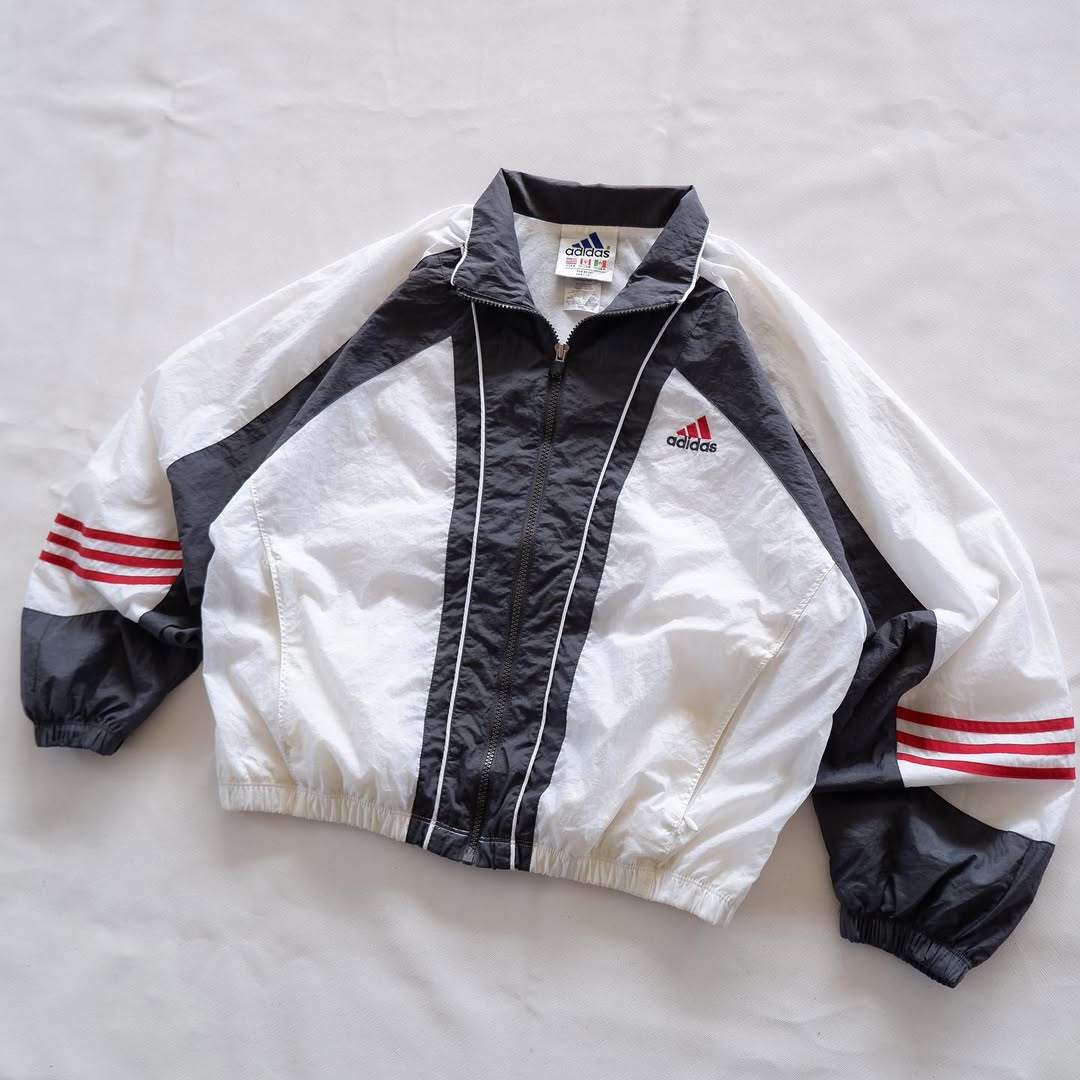 adidas White/Black Panel Sport Jacket | Size S | Made in Malaysia 🇲🇾