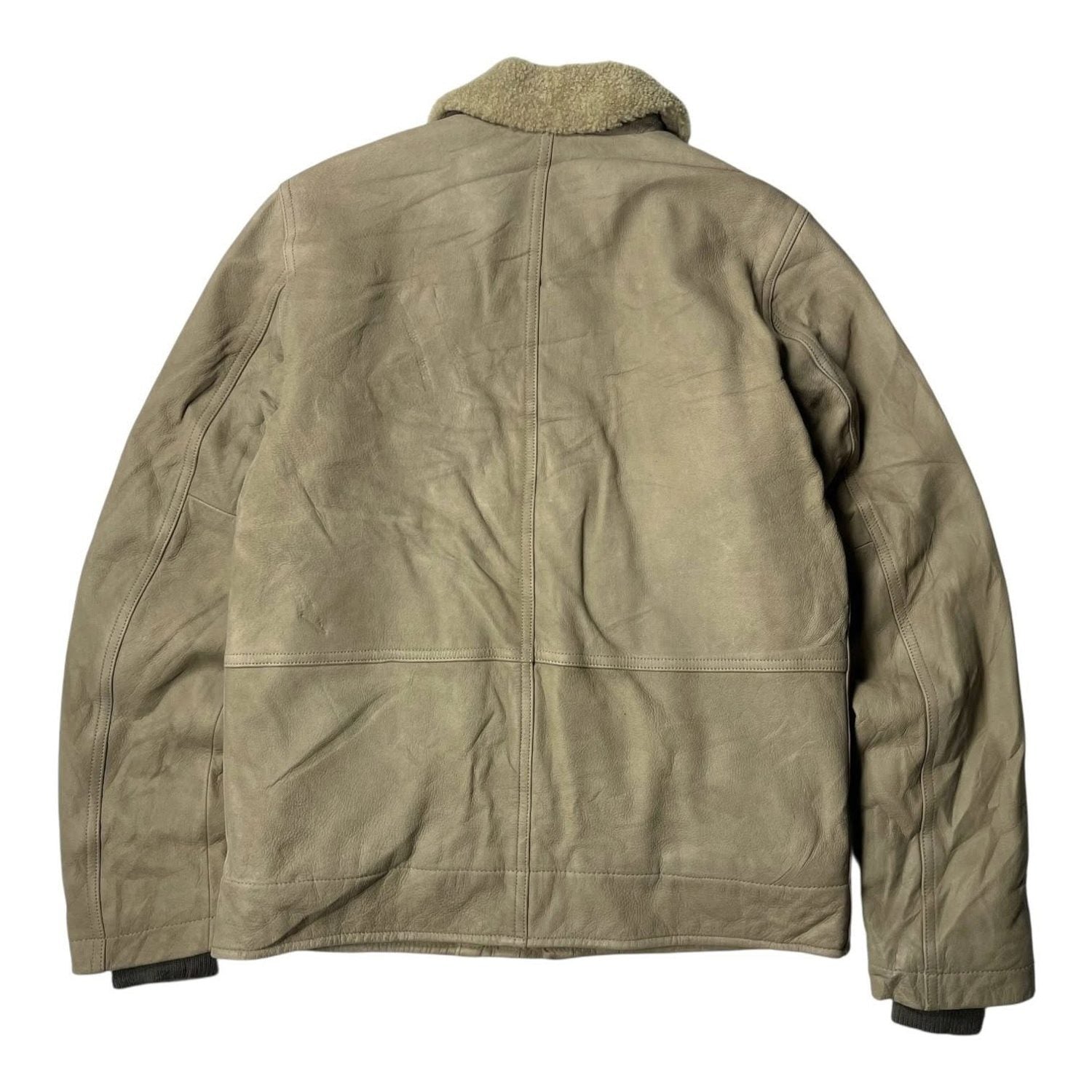 Banana Republic Shearling Collar Leather Jacket | Estimated Size L | Made in China 🇨🇳