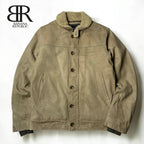 Banana Republic Shearling Collar Leather Jacket | Estimated Size L | Made in China 🇨🇳