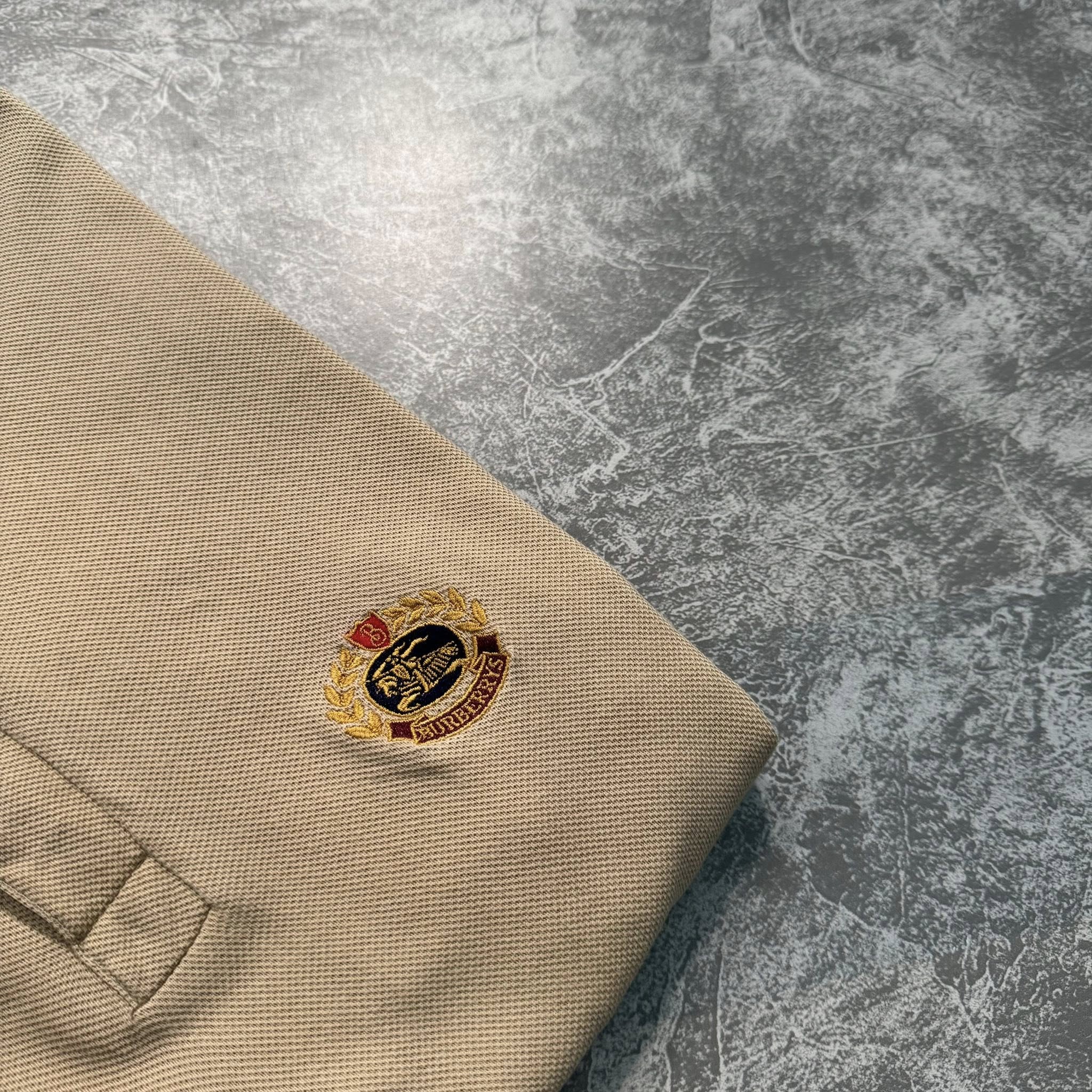 Burberrys Embroidered Crest Polo Shirt | M | Made in England 🇬🇧