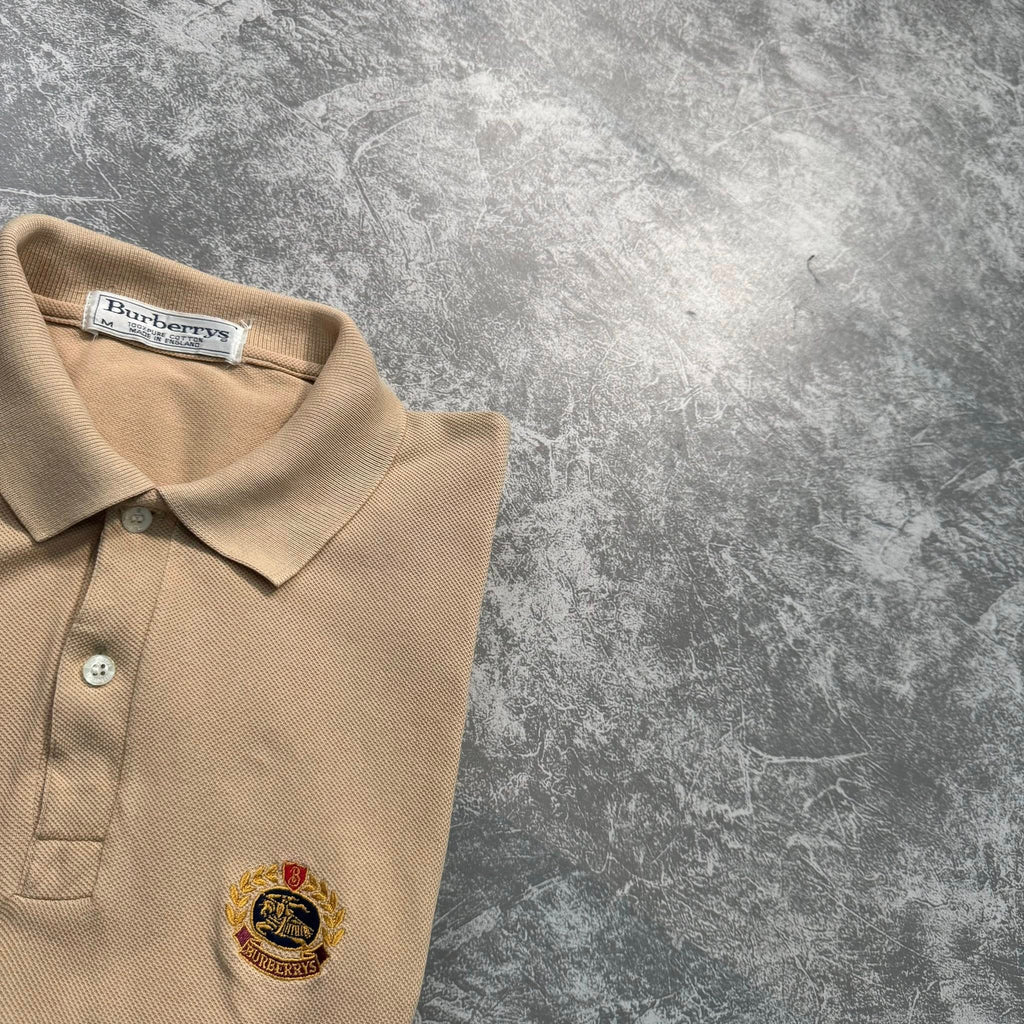Burberrys Embroidered Crest Polo Shirt | M | Made in England 🇬🇧