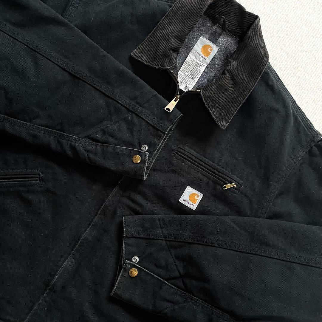Carhartt Duck Detroit Jacket J01 BLK | 44 Regular | Made in USA 🇺🇸