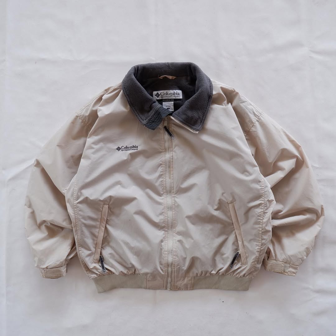 Columbia Beige Fleece-Lined Jacket | Size L | Made in China 🇨🇳