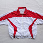 Nike Red & White Colorblock Windbreaker Jacket | XXXL | Made in Taiwan 🇹🇼