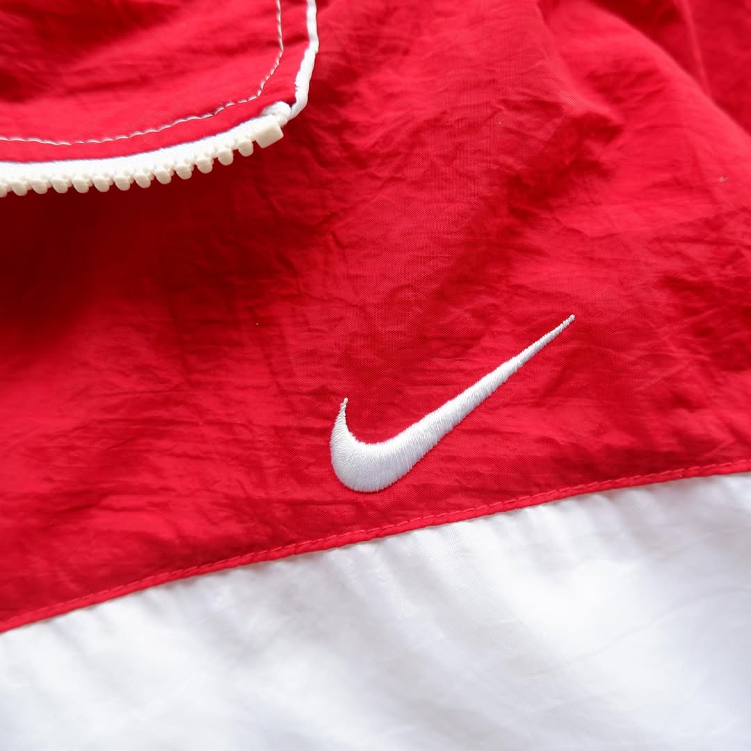 Nike Red & White Colorblock Windbreaker Jacket | XXXL | Made in Taiwan 🇹🇼