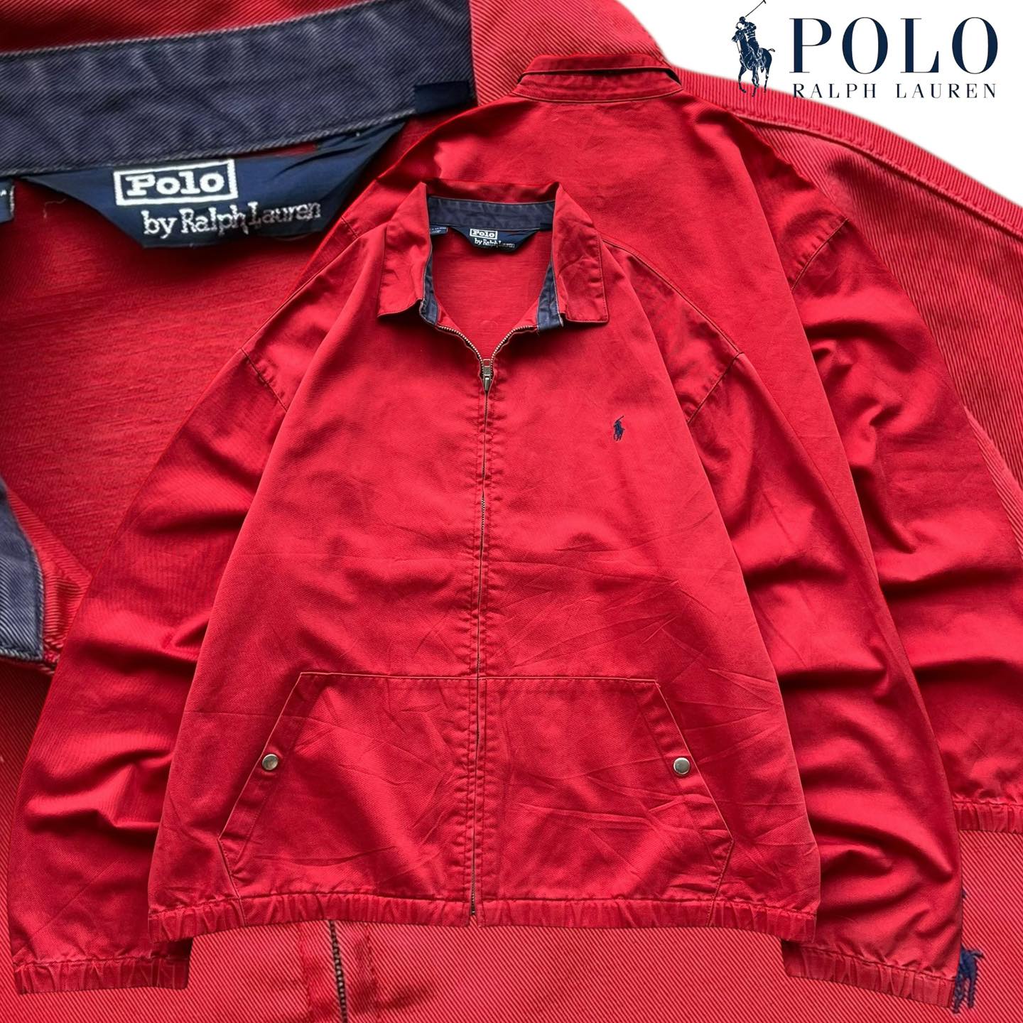 Polo Ralph Lauren Red Zip-Up Jacket | Size L | Made in Malaysia 🇲🇾