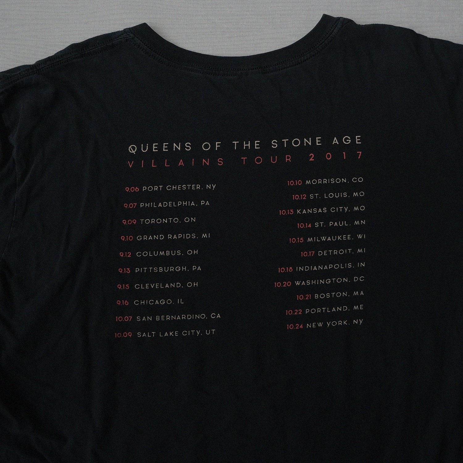 Queens of the Stone Age "Villains Tour 2017" Concert T-Shirt | Size M | Made in