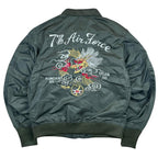 STRIDER-D9 RAW 7th Air Force Embroidered Souvenir Jacket | Size M | Made in China