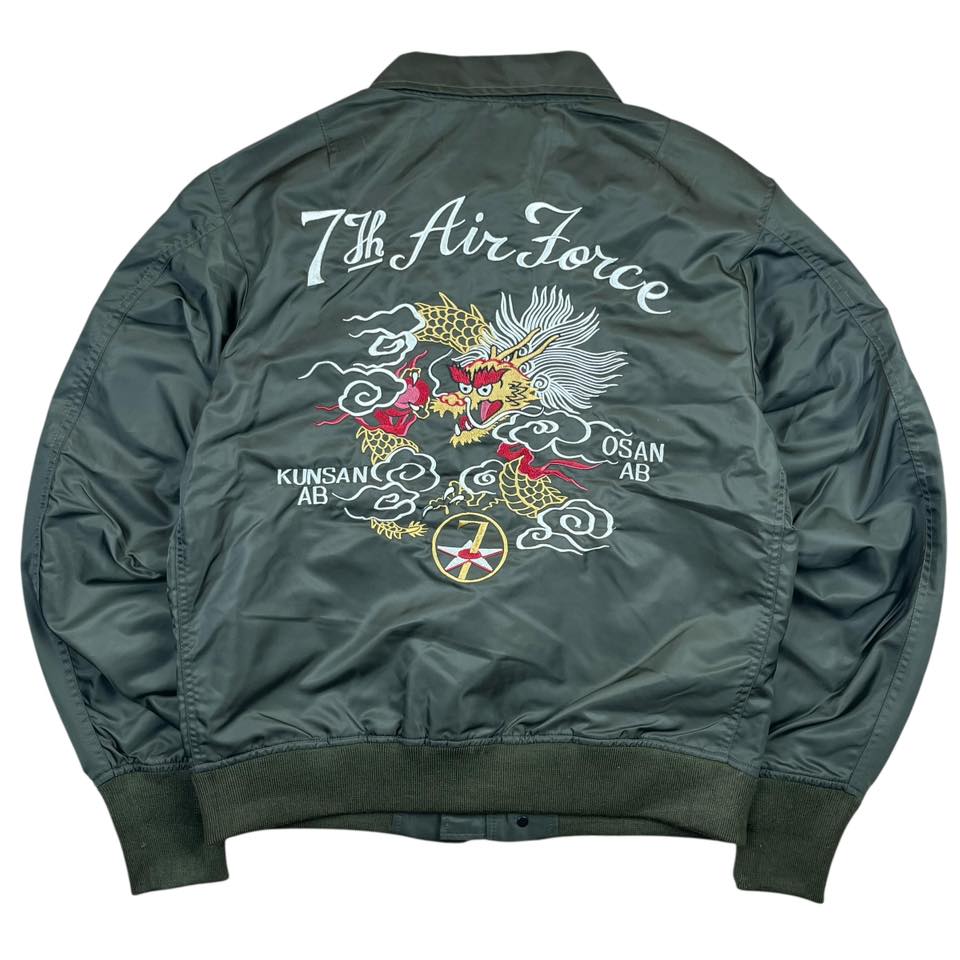 STRIDER-D9 RAW 7th Air Force Embroidered Souvenir Jacket | Size M | Made in China