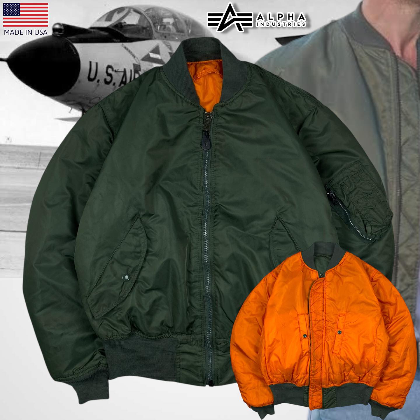 Alpha Industries MA-1 Flight Jacket | Size L | Made in USA