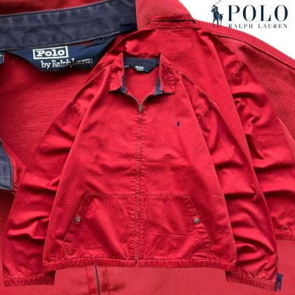 Polo Ralph Lauren Red Zip-Up Jacket | Size L | Made in Malaysia 🇲🇾